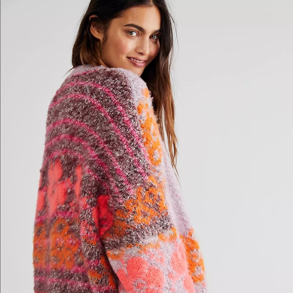 Free People Gather Me Floral Sweater NWT S